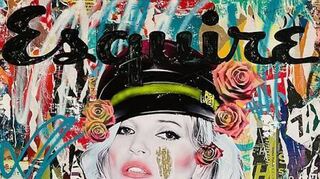 Model Kate Moss ist Teil dieser ansprechenden Collage.