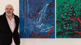 Friedemann Hahn zeigt hier den „Schwarzen Wald“ mit Bäumen und Wasserfall. Seine Arbeiten sind im Xylon-Museum in Schwetzingen zu sehen. Der Eintritt zur Ausstellung ist frei.