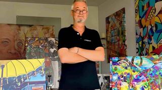 Der Oftersheimer Tom Krause stellt nur einen Tag lang im Schwetzinger Palais Hirsch aus.