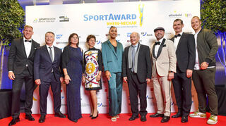 Die Laudatoren beim SportAward Rhein Neckar 2024 im Rosengarten Mannheim.