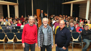 15. Europäisches Filmfestival der Generationen in der Festhalle Brühl: Bürgermeister Dr. Ralf Göck (v. l.), Dr. Axel Sutter und Jochen Ungerer.