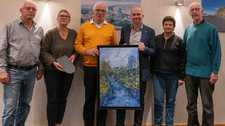 Der Freundekreis Trélazé startet durch: Mit dabei sind unter anderem Günther Klefenz (v. l.), Nicole Verclas, Gerhard Abelein, Bürgermeister Timo Wangler als Vertreter der Gemeinde, Karin Straßburger und Heino Völker.