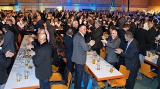 30 Hektoliter Bier werden auf der Herrenbierprobe der Welde-Brauerei ausgeschenkt - wie hier 2019.