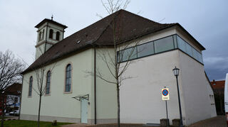 Blickdetails der enangelischen Kirche in Plankstadt.