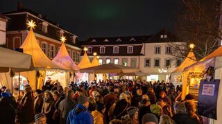 Nicht nur in den Ehrenhof, auch auf den nördlichen Schlossplatz strömen am Donnerstagnachmittag die Menschenmassen.