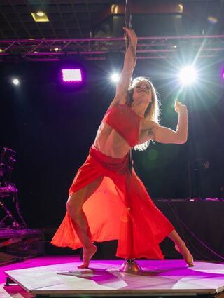 Als besonderes Highlight gab es bei der Herrenbierprobe Pole-Dance-Akrobatik zu bestaunen.