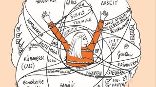 Frauen gefangen in der Mental Load-Hölle: Nicole El Salamoni aus Mannheim zeigt die Problematik mit Zeichnungen.