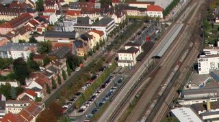 Am Bahnhofsgelände in Schwetzingen musste die Post schließen.