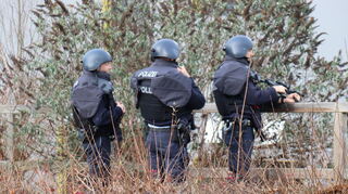 Bewaffnete Polizisten waren am Dienstag in einer Wieslocher Schule im Einsatz.