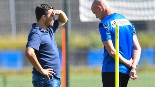 Ein gutes halbes Jahr arbeiteten Anthony Loviso (r.) und Trainer Marco Antwerpen beim SV Waldhof.