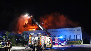 Die Therme des Erlebnisbades Miramar bei Mannheim wurde bei einem Brand im Dezember fast vollständig zerstört.