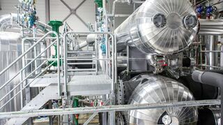 Die erste Flusswärmepumpe der MVV steht auf dem Gelände des Grosskraftwerk Mannheim (GKM).