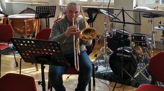 Hans Büchner spielt am liebsten Posaune.