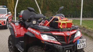 Dieses Quad steht den Feuerwehren des Landkreises Bad Dürkheim für Einsätze in schwer zugänglichem Gelände zur Verfügung.