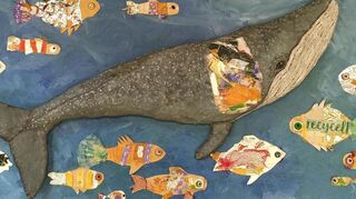 Die Fische der Klassen 4a und 4b der Hubäcker-Grundschule schwimmen mit bei der Ausstellung im Wasserturm.