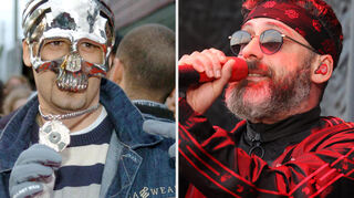 Erkennbarer Unterschied: Links Sido als Maskenmann und rechts als bunter Rapper nach dem Imagewechsel.