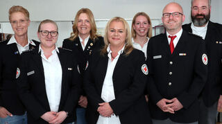 Den Vorstand bilden (v. l.) Miriam Eckhof, Vanessa Freund, Stephanie Epp, Daniela Rivas, Nina Mergenthaler, Florian Anselm und Alexander Isler.