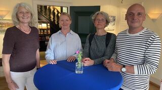 Christel Schmelz, Sandra Reiff, Erika Hohm und Daniel Born diskutierten in der Villa Meixner über das Thema Familie.