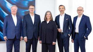 Der Vorstand der Röchling-Gruppe mit (von links) Franz Lübbers, Martin Schüler, Evelyn Thome, Raphael Wolfram und Daniel Bühler.