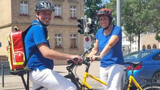 Dr. Christian Wallenwein und Dr. Caroline Lebhardt sind Teil des Stadtradeln-Teams ihrer Arztpraxis.