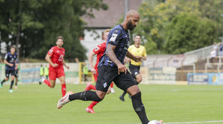 Terrence Boyd erzielte nach 20 Minuten die 1:0-Führung für den SV Waldhof. Am Ende musste sich der Drittligist beim VfR Mannheim mit einem 2:2 begnügen.