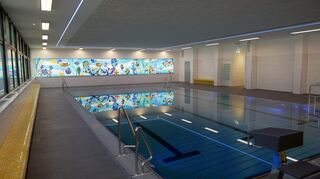 Das Plankstadter Lehrschwimmbecken neben der Friedrichschule erstrahlt nach der Komplettsanierung in neuem Glanz. In den Sommerferien muss allerdings das Wasser nochmal abgelassen werden, um kleinere Mängel zu beheben.