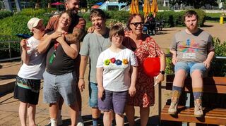 Die Schwimmgruppe mit den Betreuern Lukas Packe und Petra Frank.