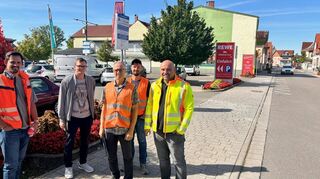 Die Projektbeteiligten bei der Feinabstimmung des Bauvorhabens an der Hauptstraße in Reilingen.