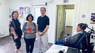 Informieren sich über die Angebote und Projekte in Eppelheim: Ewa Kowalewska (v.l.), Raquel Rempp, Siegfried Köhler und Bastian Köhler.
