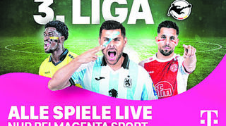 Alle Spiele der 3. Fußball-Liga gibt es live auf MagentaSport.