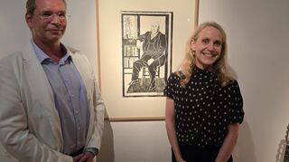 Oliver Roland von der Roland-Stiftung und Kuratorin Maria Leitmeyer vom Purrmann-Haus.