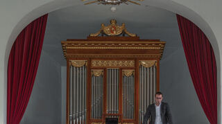 Yannick Schwencke in der Schlosskapelle.