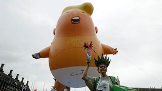 Schon beim ersten Staatsbesuch Trumps gab es Proteste. (Archivbild)