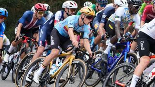 Der Belgier Remco Evenepoel (Mitte) in Aktion.