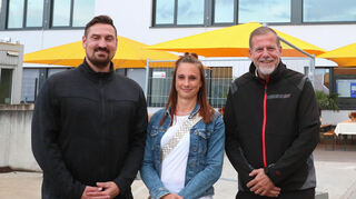 Drei der „Macher“ des Projekts: Bauhofleiter Paul Stumpf, Katrin Pfisterer vom Amt für Hochbau und OB Marcus Zeitler.