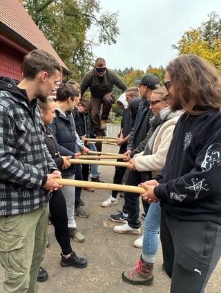 Die Techniker der Erhart-Schott-Schule beim Teambuilding.