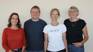 Sie wurden für jeweils 25 Dienstjahre geehrt: Claudia Emmerich (v. l.), Carl-Julian Pardall, Wiebke Eschenhagen, Nicole Krieg.