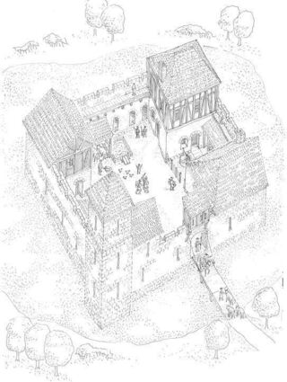 Ungefähr so hat das Schloss Schwetzingen im 14. Jahrhundert ausgesehen.