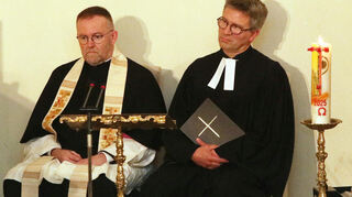 Dekan Uwe Lüttinger und Pfarrer Steffen Groß.