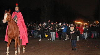 11.11.2024, Martinszug durch den Schwetzinger Schlossgarten.Sonja Schwald auf Feelings. Bild: Lenhardt