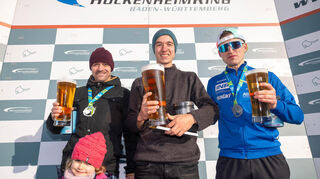 Die Sieger des Marathons der Männer: Stefan Eichheimer (v. l.), Jonas Hünesen und Jan Höing.